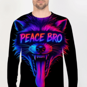 Peace Bro Printed Full Sleeve Graphics Tee
