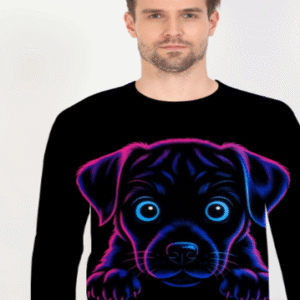Cute Puppy Printed Full Sleeve Graphics Tee