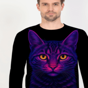 Cat Printed Full Sleeve Graphics Tee