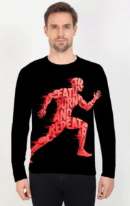 Run Printed Full Sleeve Graphics Tee