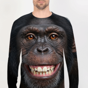 Chimpanzee Printed Full Sleeve Graphics Tee