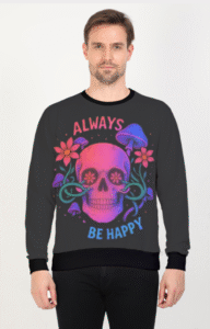 Be Happy Printed Graphics Sweatshirt