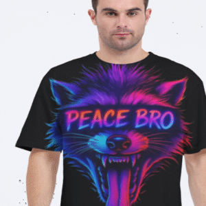 Peace Bro Printed Oversized Graphics Tee