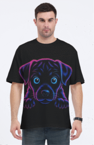 Cute Puppy Printed Oversized Graphics Tee
