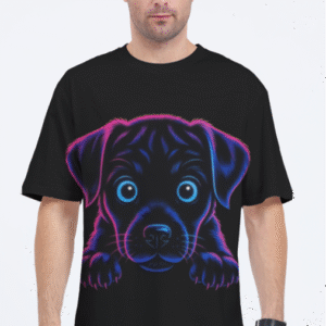 Cute Puppy Printed Oversized Graphics Tee