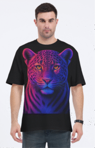 Cheetah Printed Oversized Graphics Tee