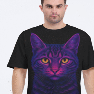 Cat Printed Oversized Graphics Tee