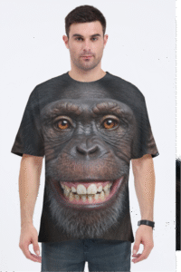Chimpanzee Printed Oversized Graphics Tee